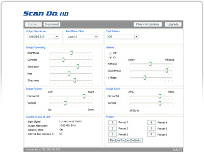 SCAN-DO/HD web interface