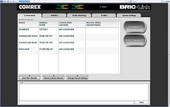 BRIC-Link browser interface "Connection Screen" 