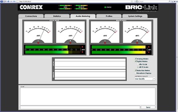 BRIC-Link II browser interface "Audio Metering" 